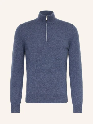 Brunello Cucinelli Sweter Typu Troyer Z Kaszmiru blau NIEBIESKI