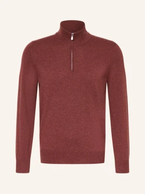 Brunello Cucinelli Sweter Typu Troyer Z Kaszmiru rot CIEMNOCZERWONY