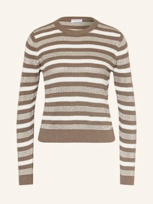 Brunello Cucinelli Sweter Z Błyszczącą Przędzą braun