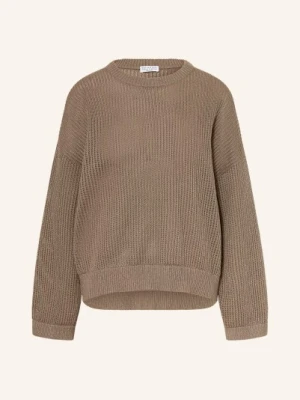 Brunello Cucinelli Sweter Z Błyszczącą Przędzą braun