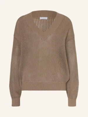 Brunello Cucinelli Sweter Z Błyszczącą Przędzą braun