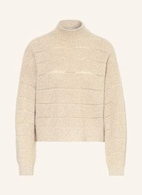 Brunello Cucinelli Sweter Z Dodatkiem Kaszmiru I Błyszczącą Przędzą beige