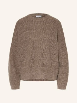 Brunello Cucinelli Sweter Z Dodatkiem Kaszmiru I Błyszczącą Przędzą braun
