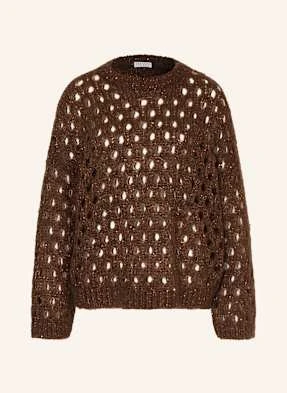 Brunello Cucinelli Sweter Z Dodatkiem Moheru I Nitami braun
