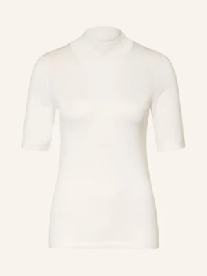 Brunello Cucinelli Sweter Z Dzianiny Z Kaszmiru I Jedwabiu weiss