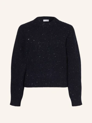 Brunello Cucinelli Sweter Z Kaszmiru I Brokatowej Przędzy blau