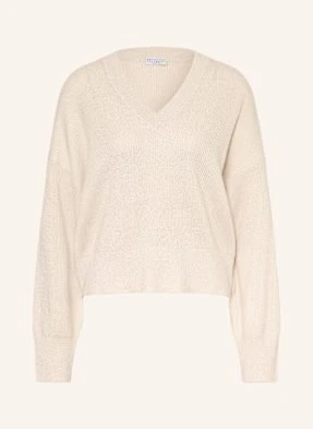 Brunello Cucinelli Sweter Z Kaszmiru Z Błyszczącą Przędzą beige