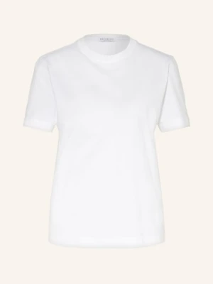 Brunello Cucinelli T-Shirt Z Obszyciem Ozdobnymi Kamykami weiss