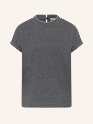 Brunello Cucinelli T-Shirt Z Perełkami grau