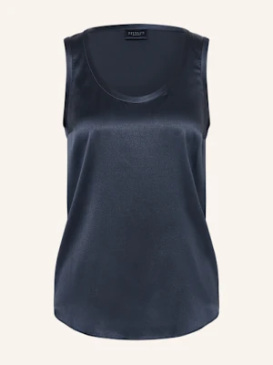 Brunello Cucinelli Top Z Jedwabiu blau