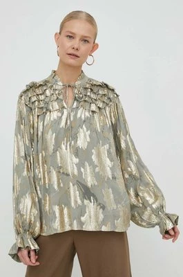 Bruuns Bazaar bluzka Hollyhock Betty damska kolor złoty wzorzysta