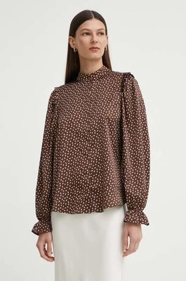 Bruuns Bazaar koszula Acacia Fria damska kolor brązowy regular ze stójką