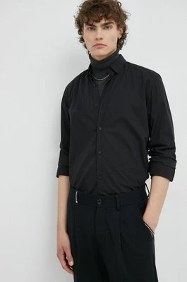 Bruuns Bazaar koszula męska kolor czarny regular z kołnierzykiem button-down