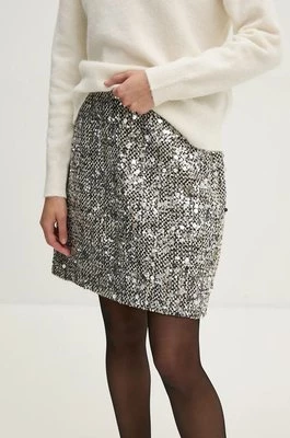 Bruuns Bazaar spódnica FrangiBBSanna skirt kolor srebrny mini rozkloszowana BBW4045