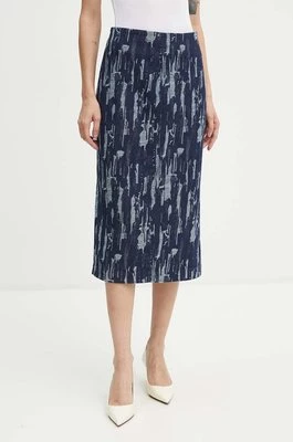 Bruuns Bazaar spódnica jeansowa IxoraBBTanella skirt kolor granatowy midi prosta BBW4120