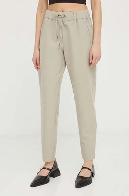 Bruuns Bazaar spodnie damskie kolor beżowy high waist