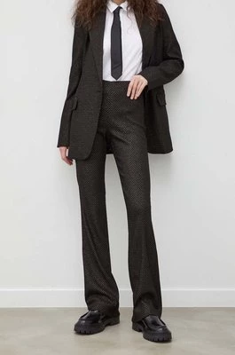 Bruuns Bazaar spodnie damskie kolor czarny proste high waist