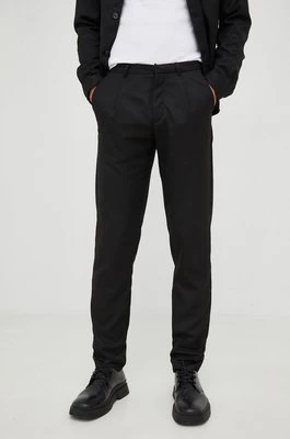 Bruuns Bazaar spodnie męskie kolor czarny dopasowane
