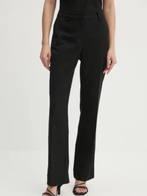 Bruuns Bazaar spodnie z domieszką wełny kolor czarny proste high waist BBW4207