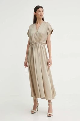 Bruuns Bazaar sukienka AcaciaBBGalina dress kolor beżowy midi oversize BBW3908