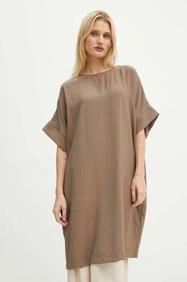 Bruuns Bazaar sukienka CressBBGigi dress kolor brązowy mini oversize BBW3477N