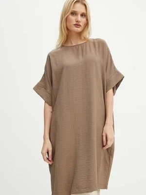 Bruuns Bazaar sukienka CressBBGigi dress kolor brązowy mini oversize BBW3477N