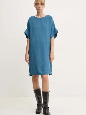 Bruuns Bazaar sukienka CressBBGigi dress kolor turkusowy mini oversize BBW3477N