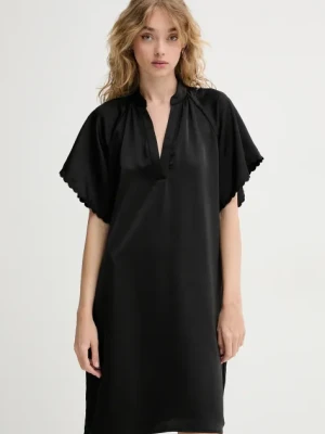 Bruuns Bazaar sukienka kolor czarny mini oversize BBW4490
