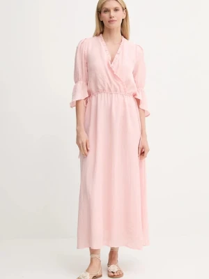Bruuns Bazaar sukienka kolor różowy maxi prosta BBW4567