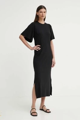 Bruuns Bazaar sukienka LuteaBBNathalena dress kolor czarny maxi prosta BBW4019