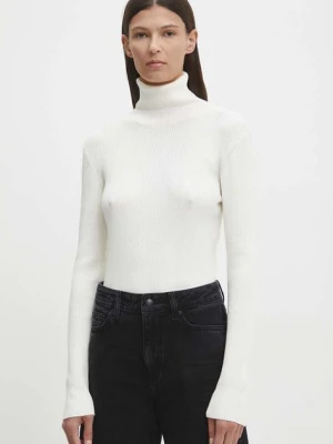 Bruuns Bazaar sweter AnemonesBBBatildas knit damski kolor beżowy z golfem BBW3518