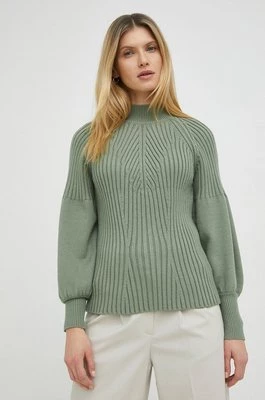 Bruuns Bazaar sweter damski kolor zielony z półgolfem