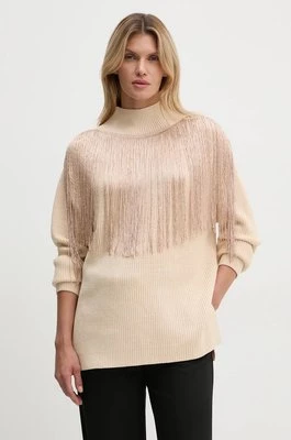 Bruuns Bazaar sweter FreesiaBBCita knit damski kolor beżowy ciepły z półgolfem BBW4145