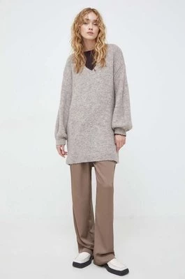 Bruuns Bazaar sweter z domieszką wełny damski kolor beżowy ciepły