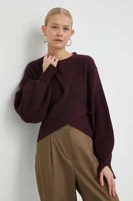 Bruuns Bazaar sweter z domieszką wełny Sedum Irina damski kolor bordowy