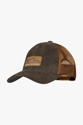 Buff czapka z daszkiem Explore kolor brązowy z aplikacją 133560