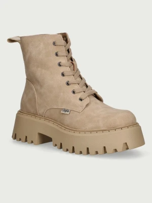 Buffalo botki damskie Aspen Lace Up Mid Warm beżowy