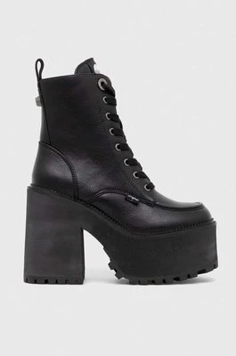 Buffalo botki Killah Lace Up Mid damskie kolor czarny na słupku 1622373