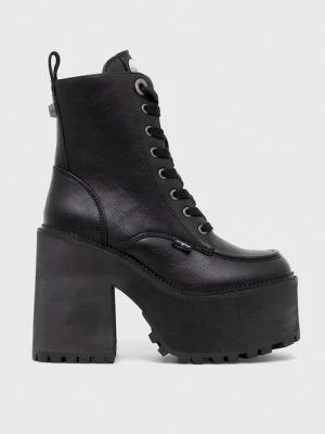 Buffalo botki Killah Lace Up Mid damskie kolor czarny na słupku 1622373