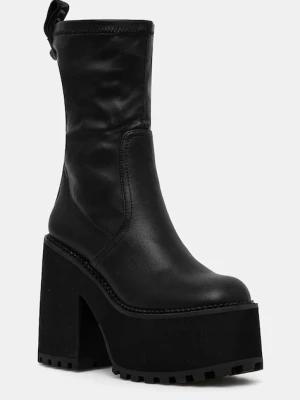 Buffalo botki Killah Sock Boot damskie kolor czarny na słupku 1622376-BLK