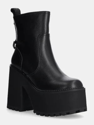 Buffalo botki Killah Zip Boot Mid damskie kolor czarny na słupku 1622374-BLK