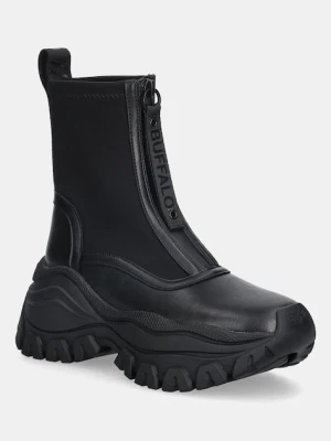 Buffalo botki Lola Front Zip damskie kolor czarny na platformie 1270140-BLK