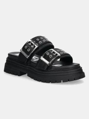 Buffalo klapki Lennox Loop damskie kolor czarny na platformie 1602270-BLK