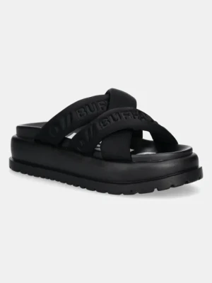 Buffalo klapki Palma Cross damskie kolor czarny na platformie 1602277-BLK