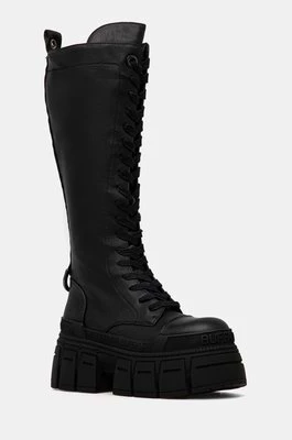 Buffalo kozaki Gospher Lace Up Hi damskie kolor czarny na platformie 1622527-BLK