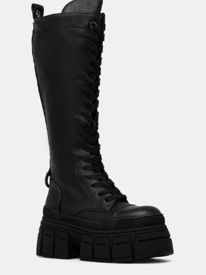 Buffalo kozaki Gospher Lace Up Hi damskie kolor czarny na platformie 1622527-BLK