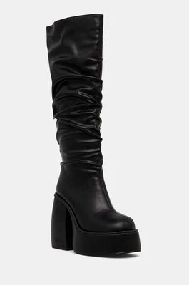 Buffalo kozaki Heart Boot Hi damskie kolor czarny na słupku 1220061-BLK