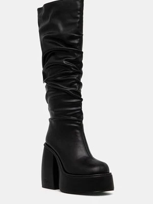 Buffalo kozaki Heart Boot Hi damskie kolor czarny na słupku 1220061-BLK