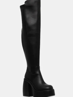 Buffalo kozaki Heart Stretch Boot damskie kolor czarny na słupku 1220062-BLK