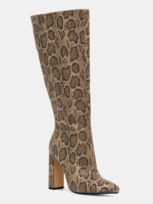 Buffalo kozaki July Boot Hi damskie kolor beżowy na słupku 1292056-SNA